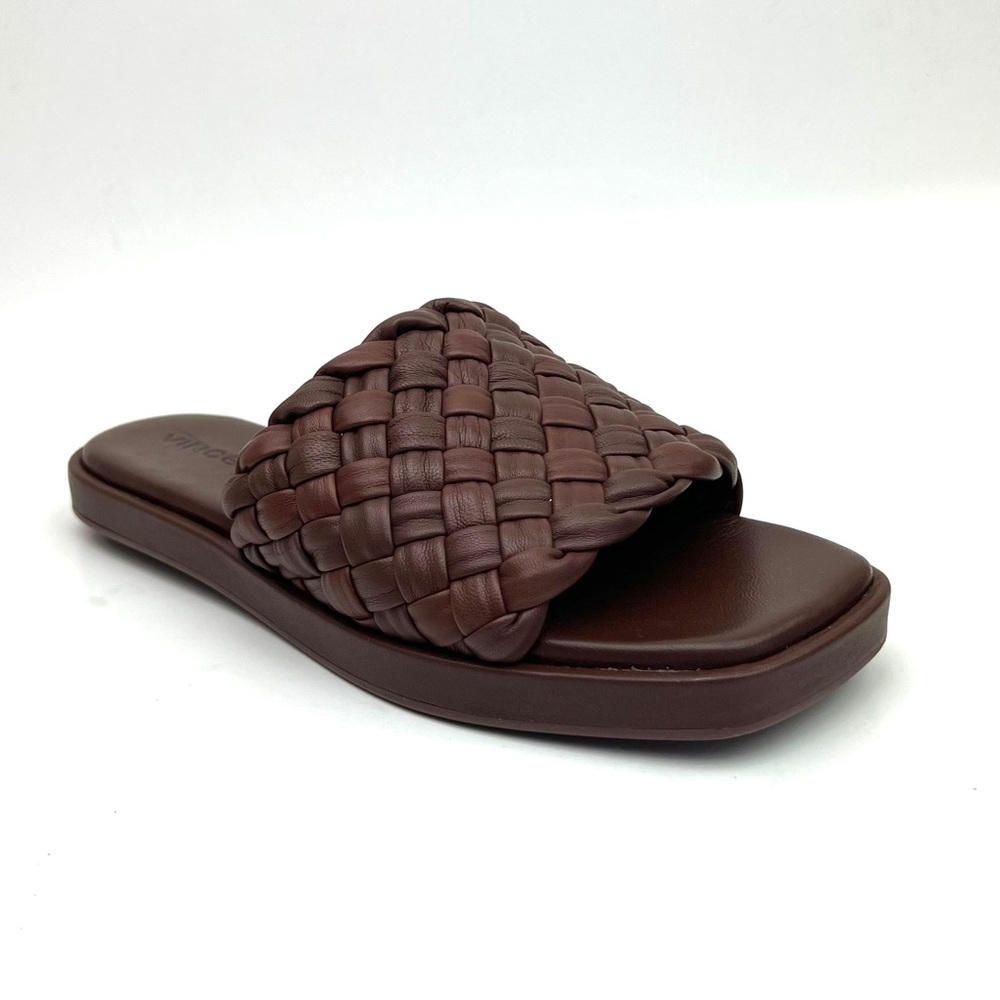 Vince Rumi Woven Leather Slide Sandal Sz 5.5